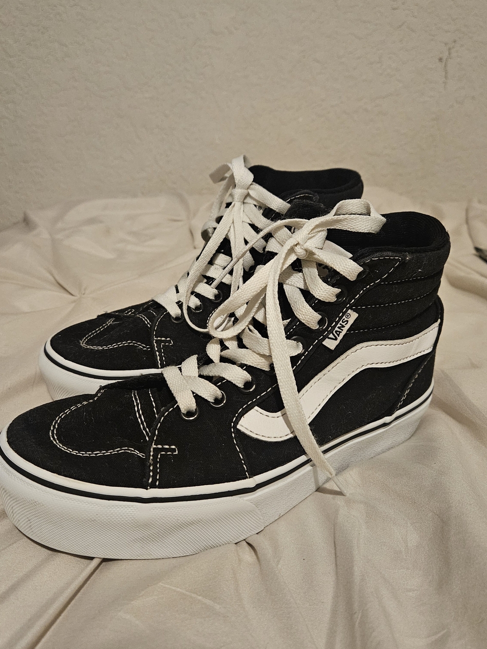 Vans Women's Sk8-Hi Black/White High-Top Skate Sneakers